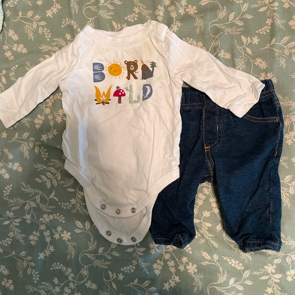 Born Wild baby outfit 0-3 months